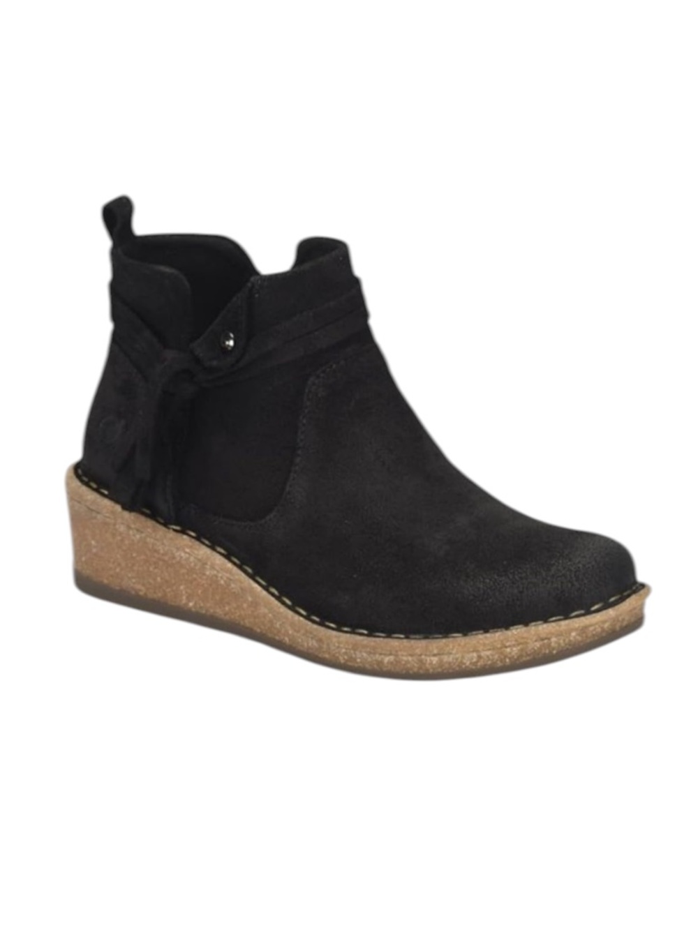 Born Vaughn Distressed Black Suede Booties – Sz 9